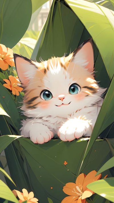 Cute Cartoon Cat for phone wallpaper