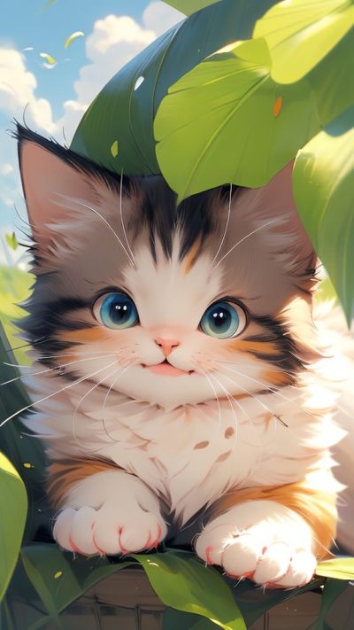 Cute Cartoon Cat for phone wallpaper