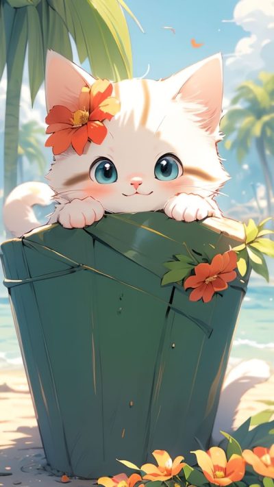 Cute Cartoon Cat for phone wallpaper