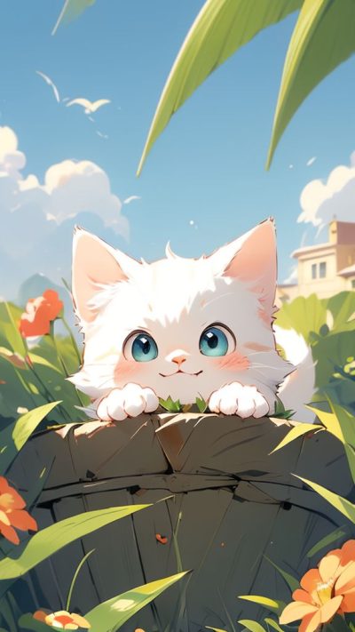 Cute Cartoon Cat for phone wallpaper