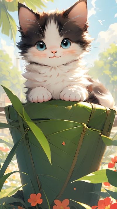 Cute Cartoon Cat for phone wallpaper