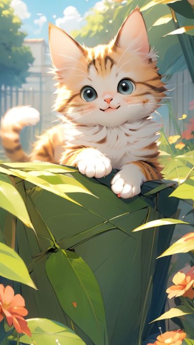 Cute Cartoon Cat for phone wallpaper