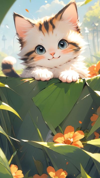 Cute Cartoon Cat for phone wallpaper