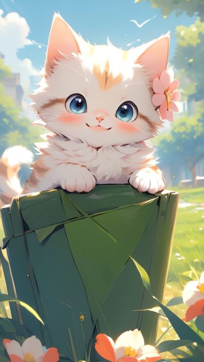 Cute Cartoon Cat for phone wallpaper