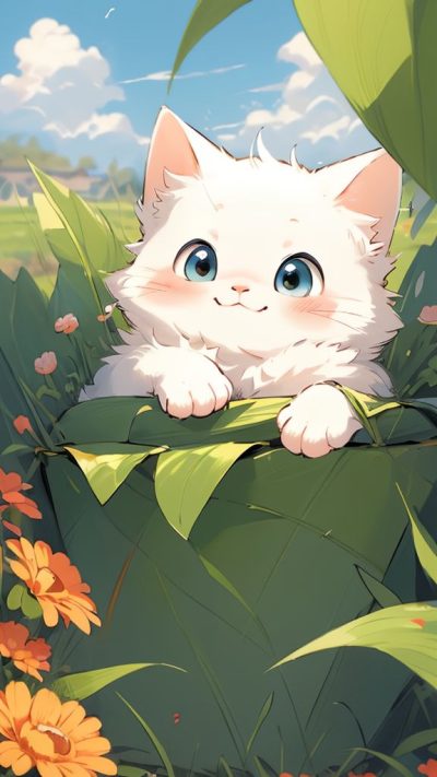 Cute Cartoon Cat for phone wallpaper