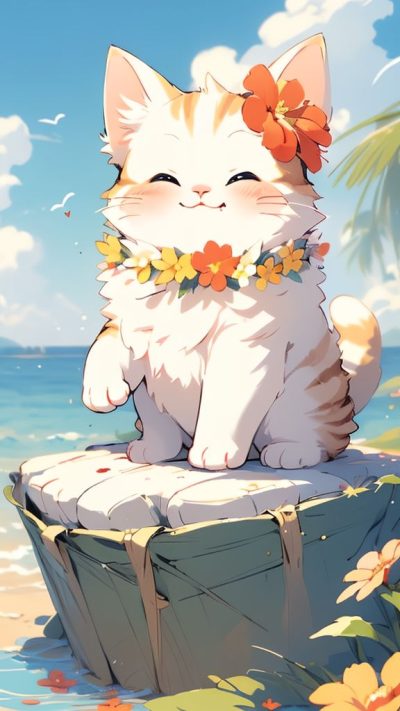 Cute Cartoon Cat for phone wallpaper