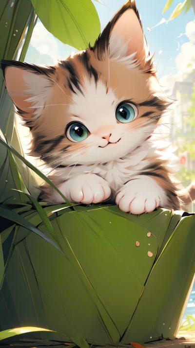 Cute Cartoon Cat for phone wallpaper