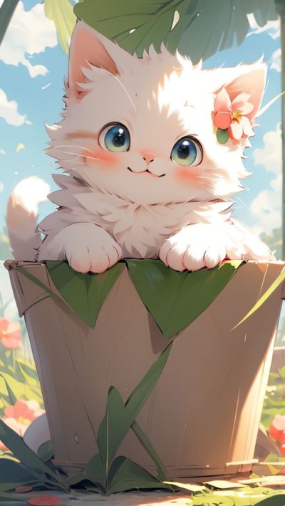 Cute Cartoon Cat for phone wallpaper