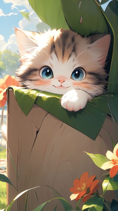 Cute Cartoon Cat for phone wallpaper