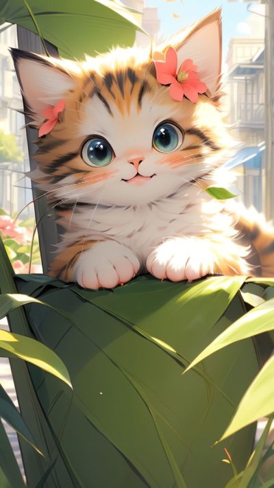 Cute Cartoon Cat for phone wallpaper