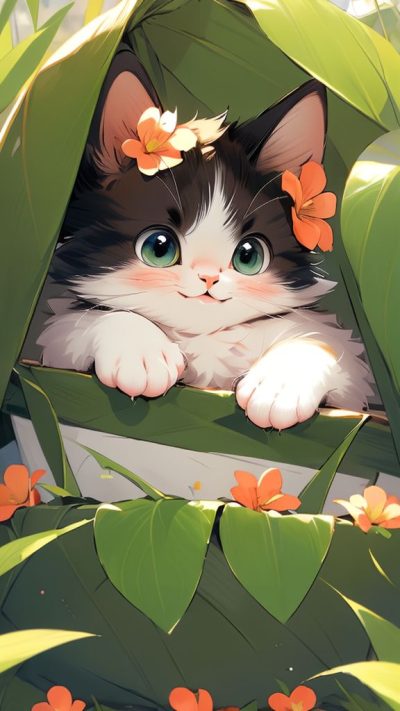 Cute Cartoon Cat for phone wallpaper