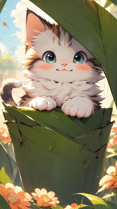 Cute Cartoon Cat for phone wallpaper