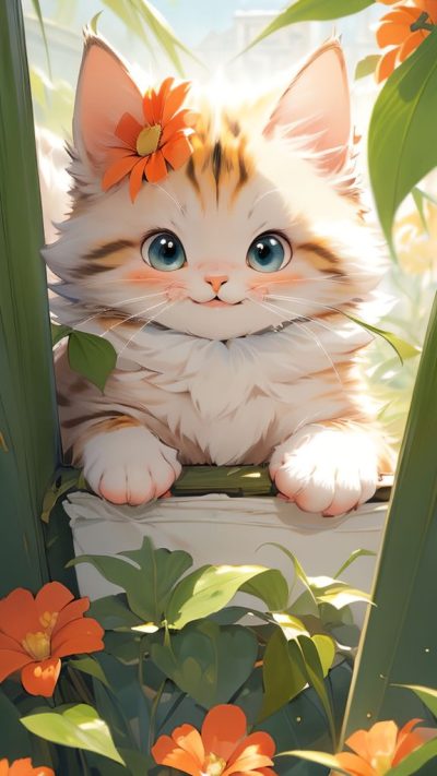 Cute Cartoon Cat for phone wallpaper