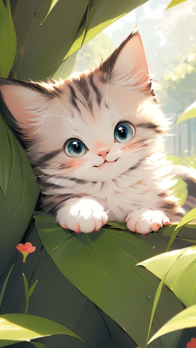 Cute Cartoon Cat for phone wallpaper