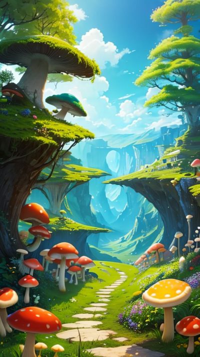 Fantasy Mushroom for phone wallpaper