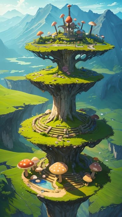 Fantasy Mushroom for phone wallpaper