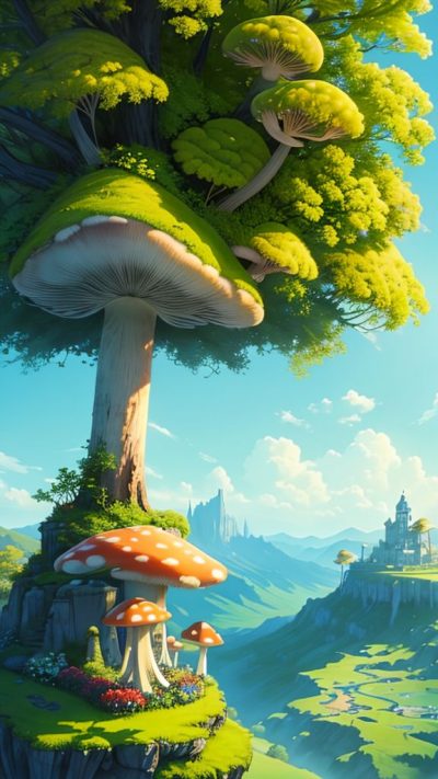 Fantasy Mushroom for phone wallpaper