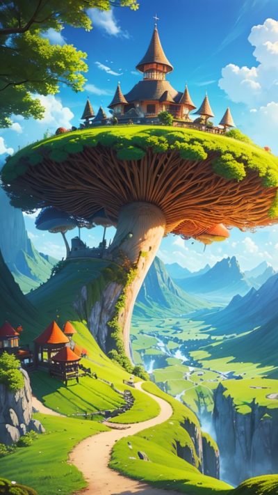 Fantasy Mushroom for phone wallpaper