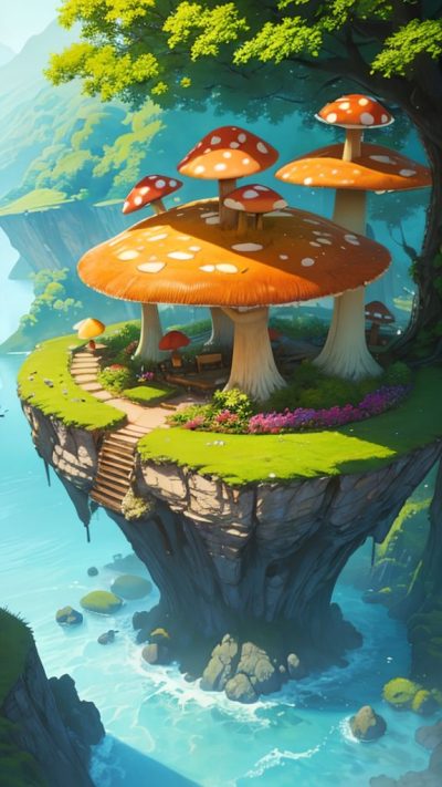 Fantasy Mushroom for phone wallpaper