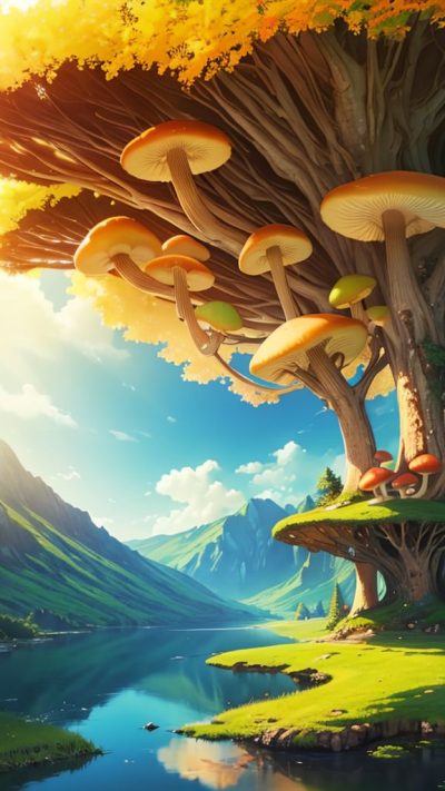 Fantasy Mushroom for phone wallpaper