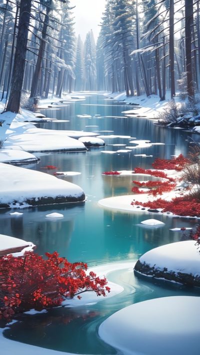 Winter Forest for phone wallpaper