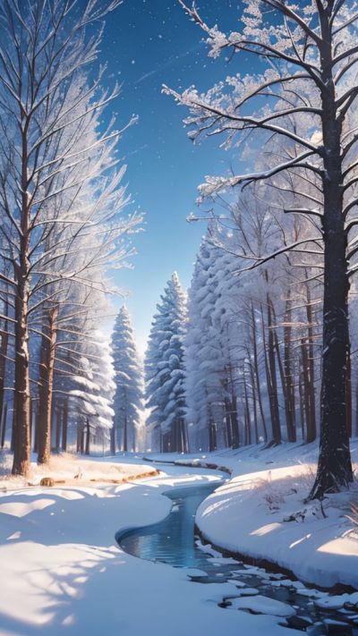 Winter Forest for phone wallpaper