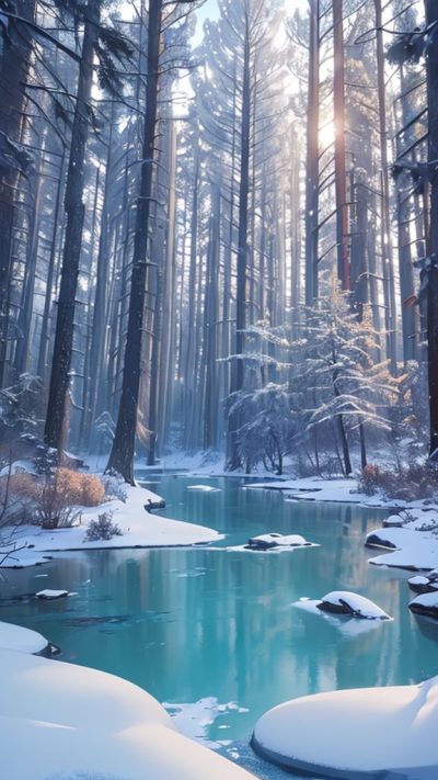 Winter Forest for phone wallpaper