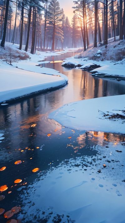 Winter Forest for phone wallpaper