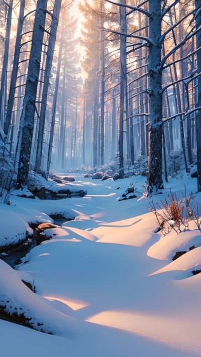 Winter Forest for phone wallpaper