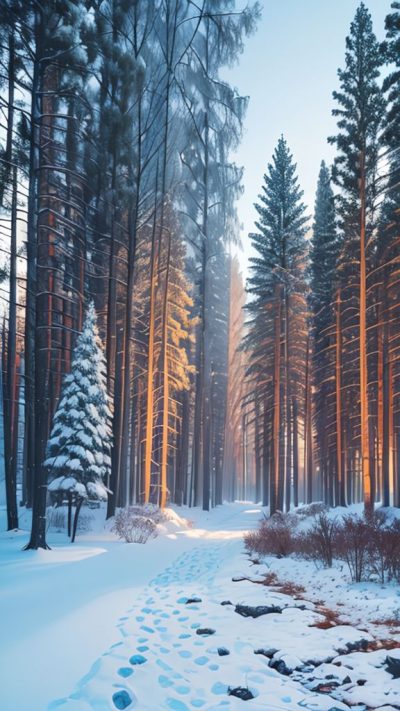 Winter Forest for phone wallpaper