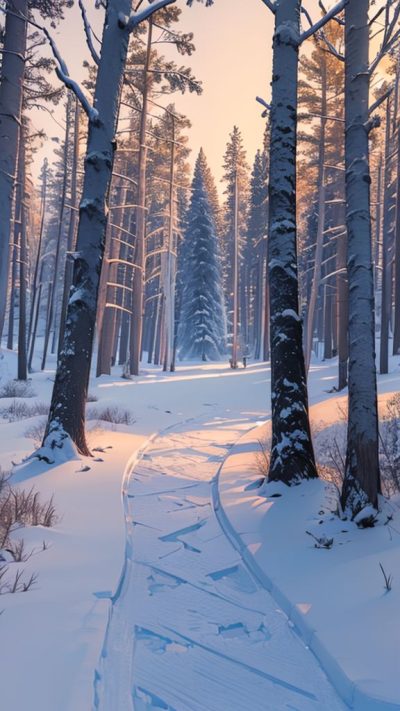 Winter Forest for phone wallpaper