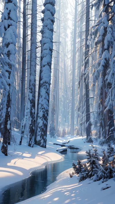 Winter Forest for phone wallpaper