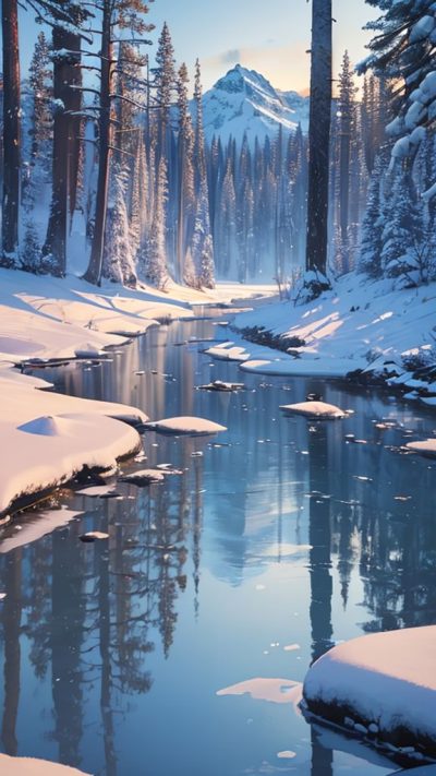 Winter Forest for phone wallpaper