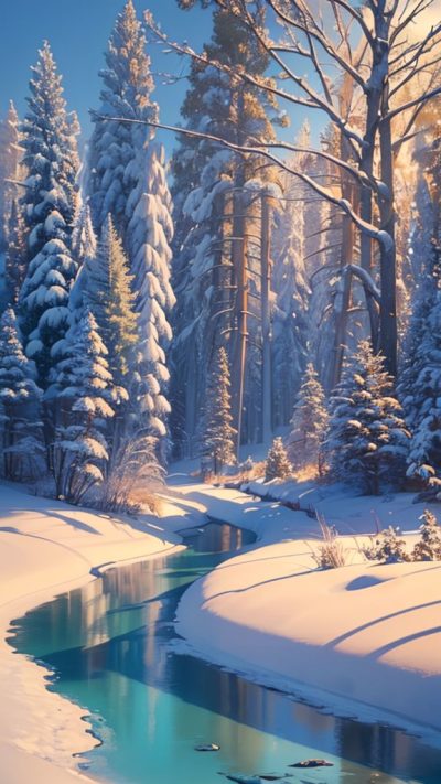 Winter Forest for phone wallpaper