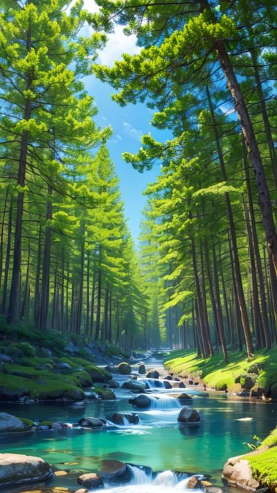 Pine Forest for phone wallpaper