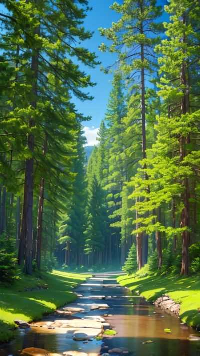 Pine Forest for phone wallpaper