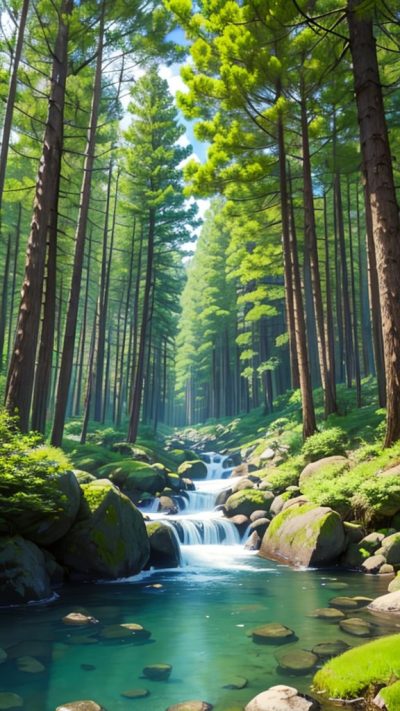 Pine Forest for phone wallpaper