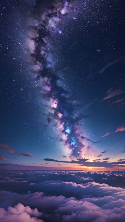 Purple Milky Way for phone wallpaper