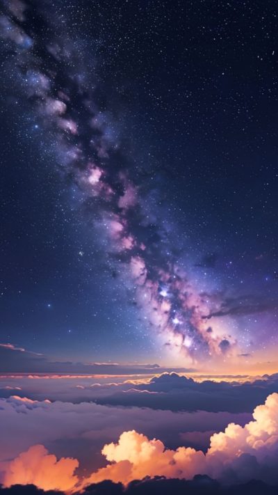 Purple Milky Way for phone wallpaper