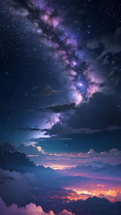 Purple Milky Way for phone wallpaper