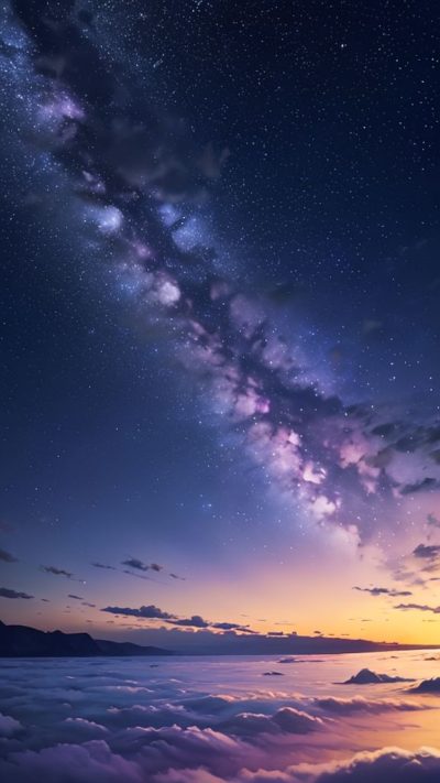 Purple Milky Way for phone wallpaper