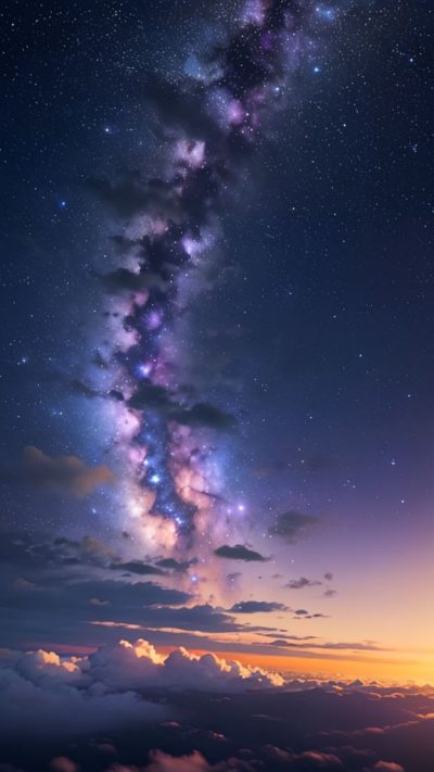 Purple Milky Way for phone wallpaper