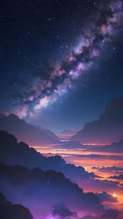 Purple Milky Way for phone wallpaper