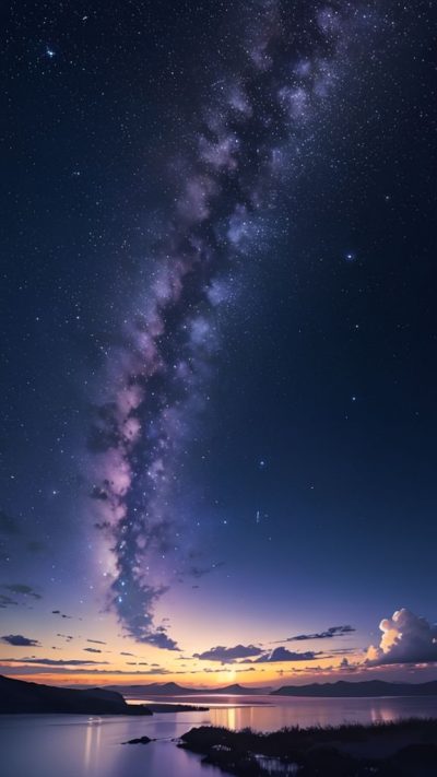 Purple Milky Way for phone wallpaper