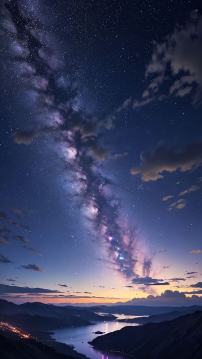 Purple Milky Way for phone wallpaper