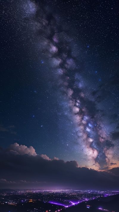 Purple Milky Way for phone wallpaper