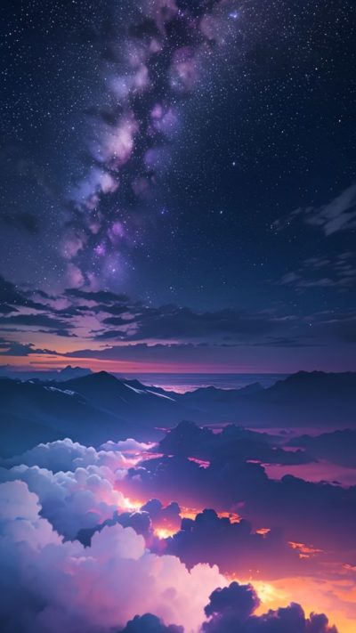 Purple Milky Way for phone wallpaper