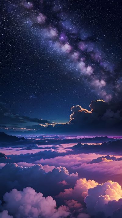 Purple Milky Way for phone wallpaper