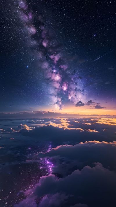 Purple Milky Way for phone wallpaper