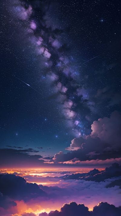 Purple Milky Way for phone wallpaper